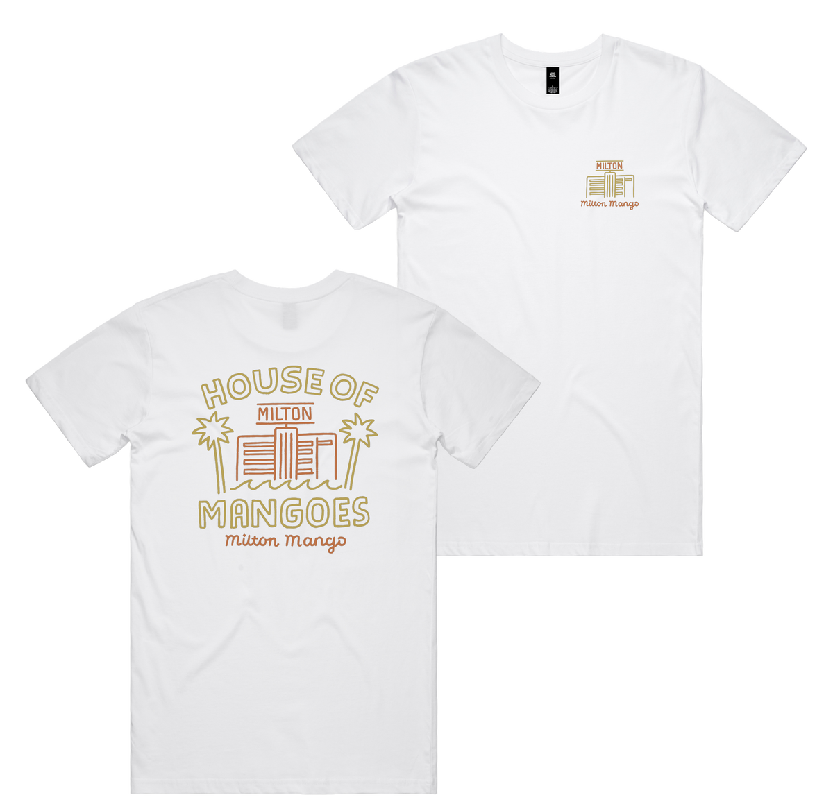 House Of Mangoes Tee — White front & back