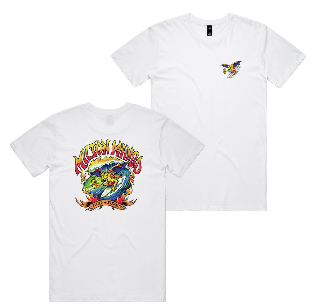Pitted Tee — White front & back