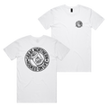 Hooked On Life Tee — White front & back