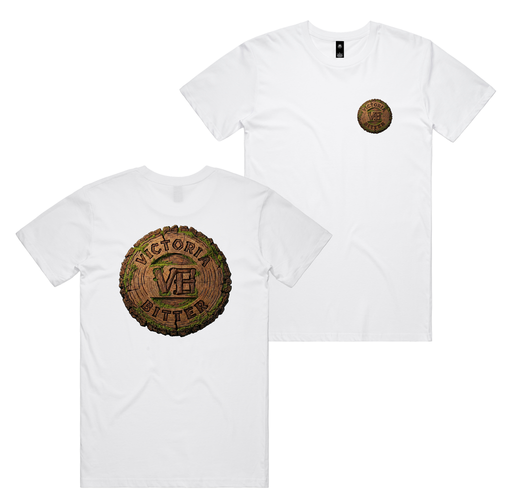 Lumberjack Tee — White front & back