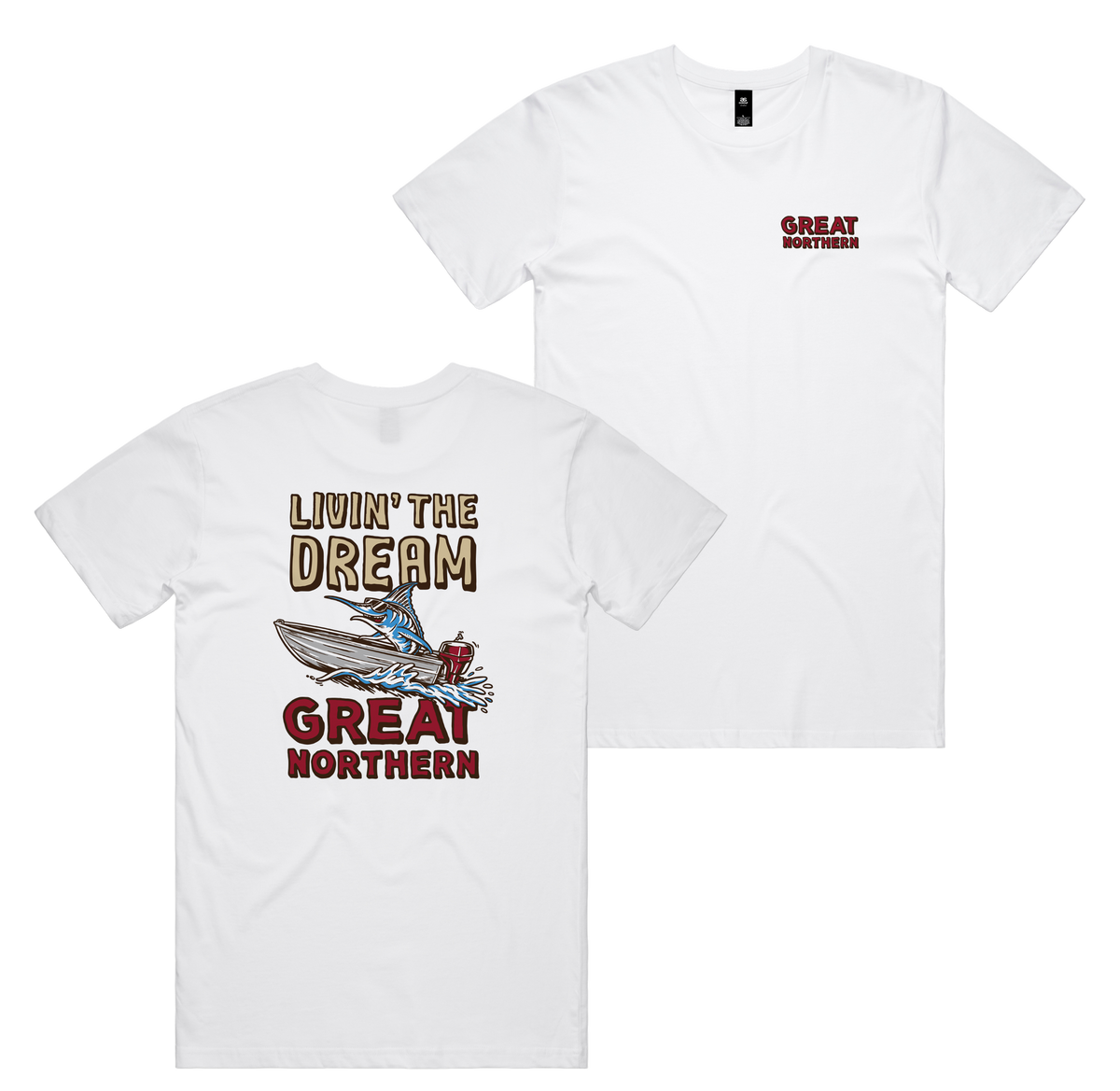 The Dream Tee — White front & back