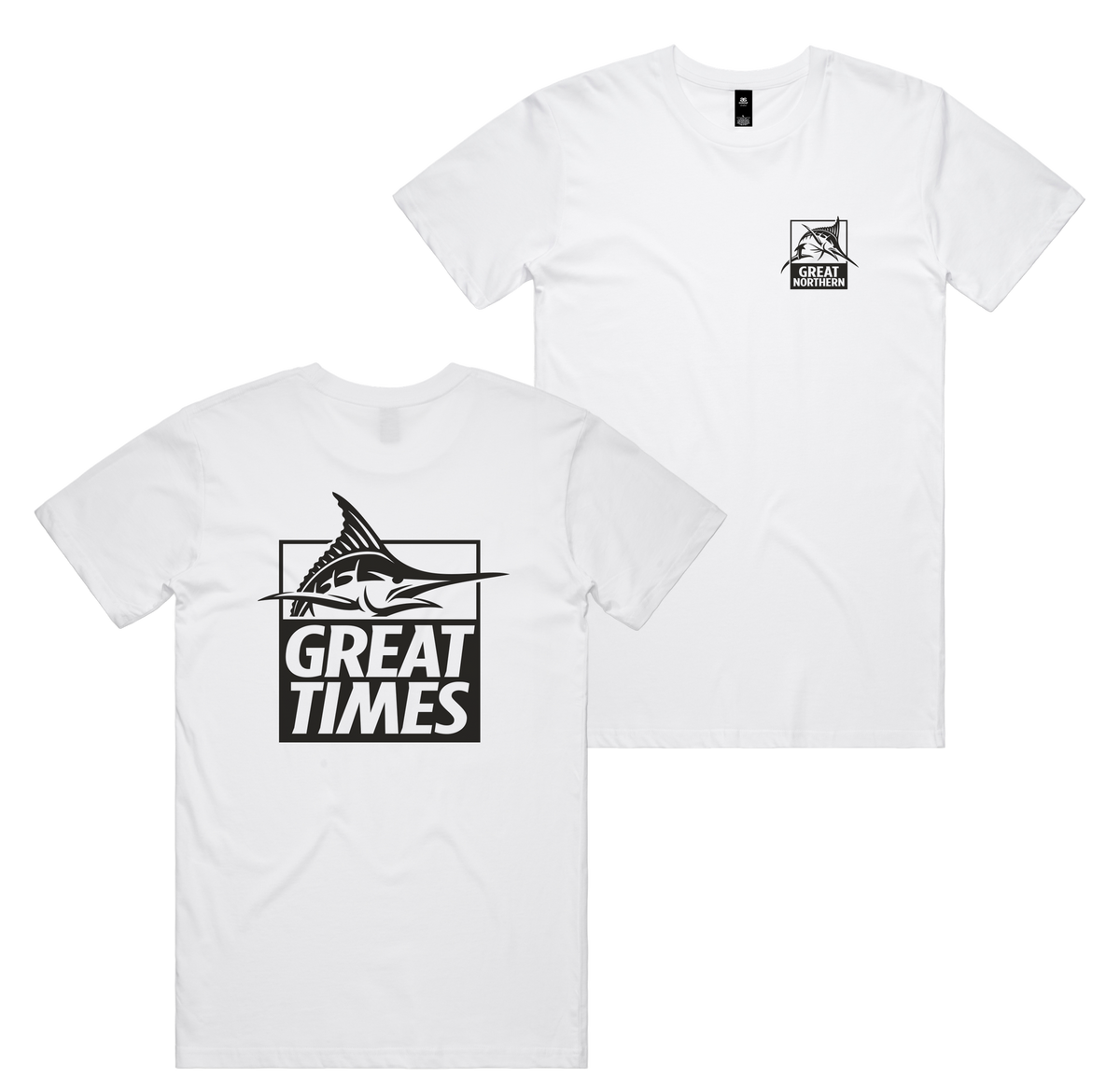 Great Tee — White front & back