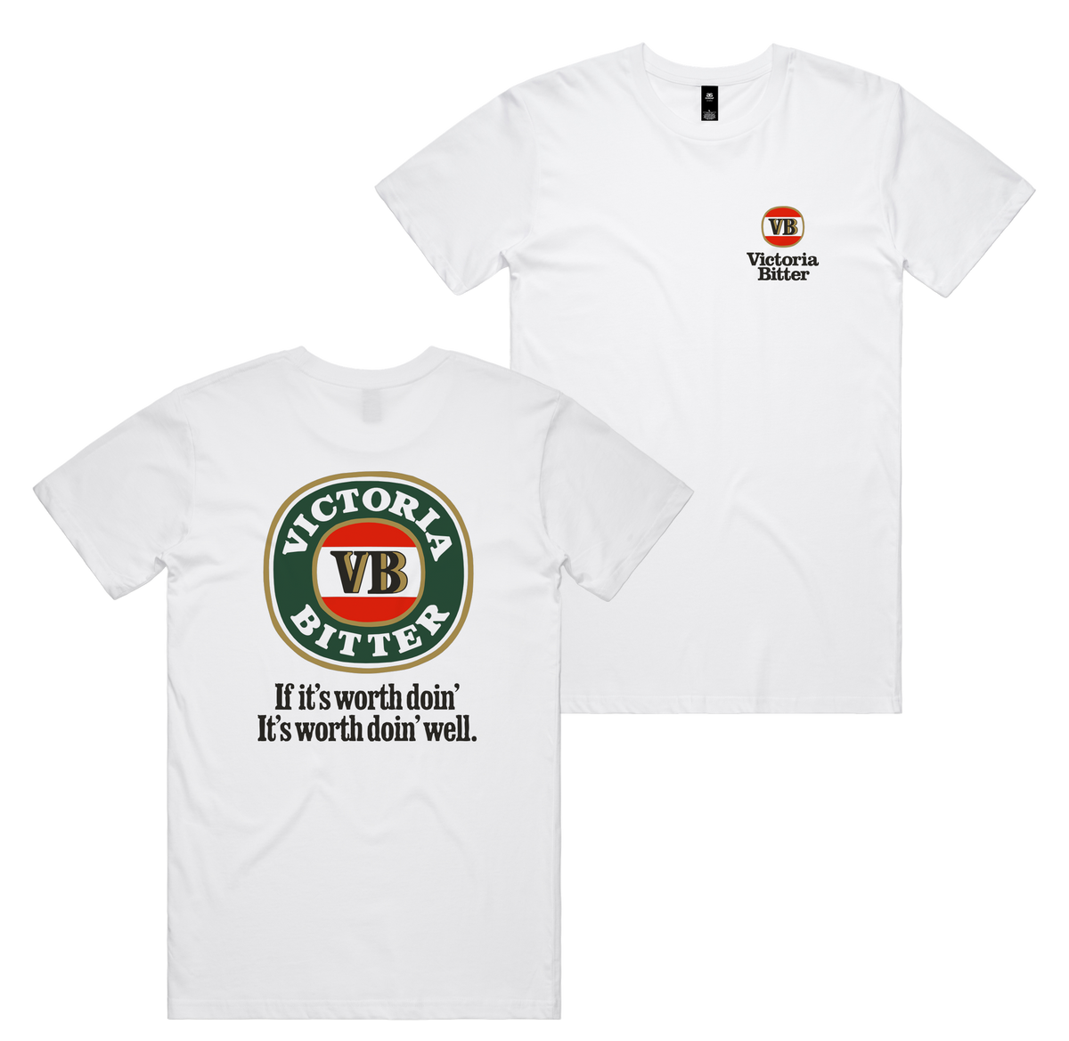 Worth Doin Tee — White front & back
