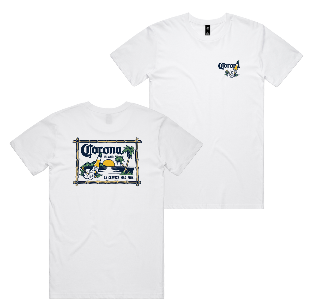 Corona Island Tee — White front & back