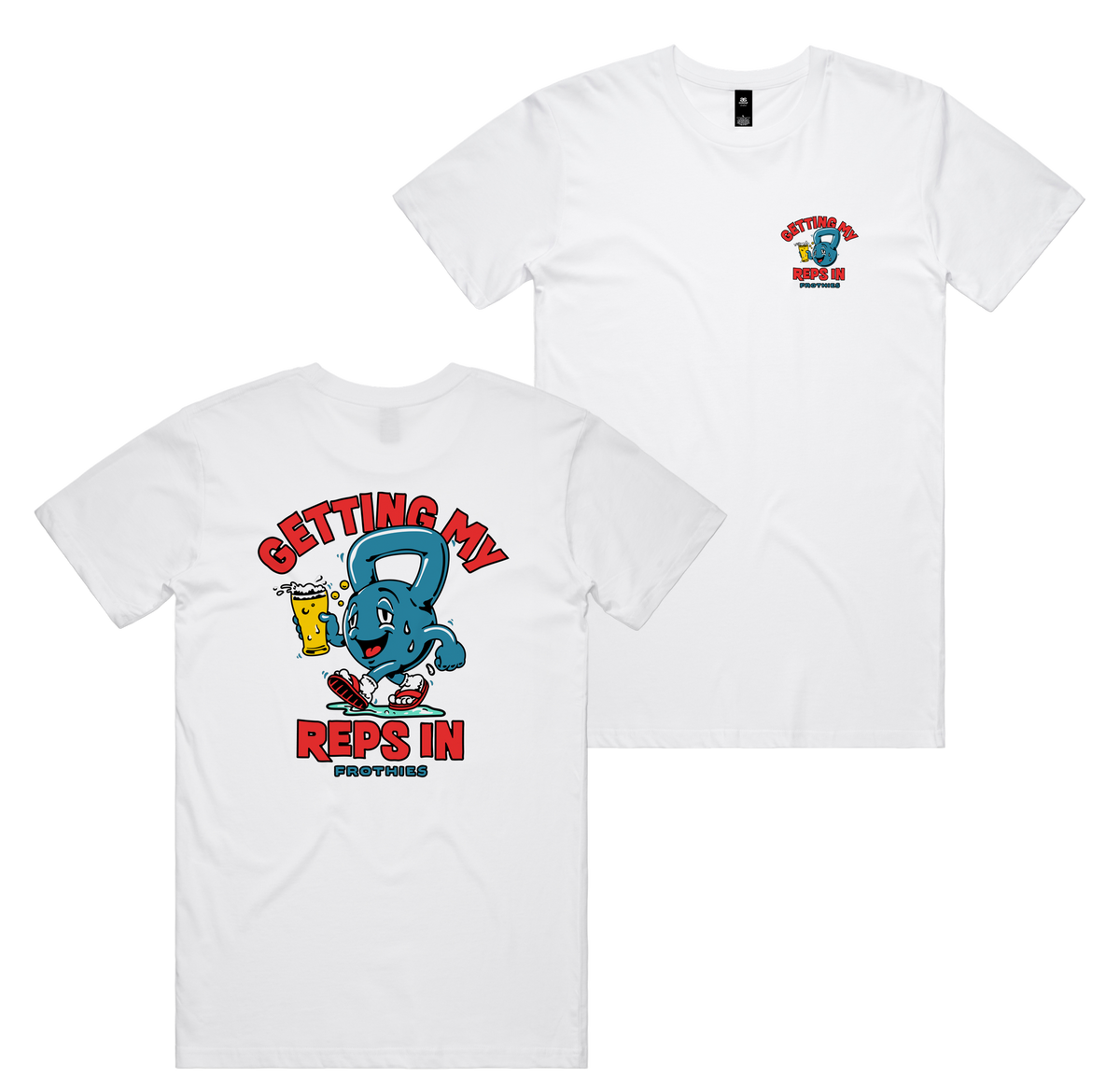 Reps In Tee — White front & back