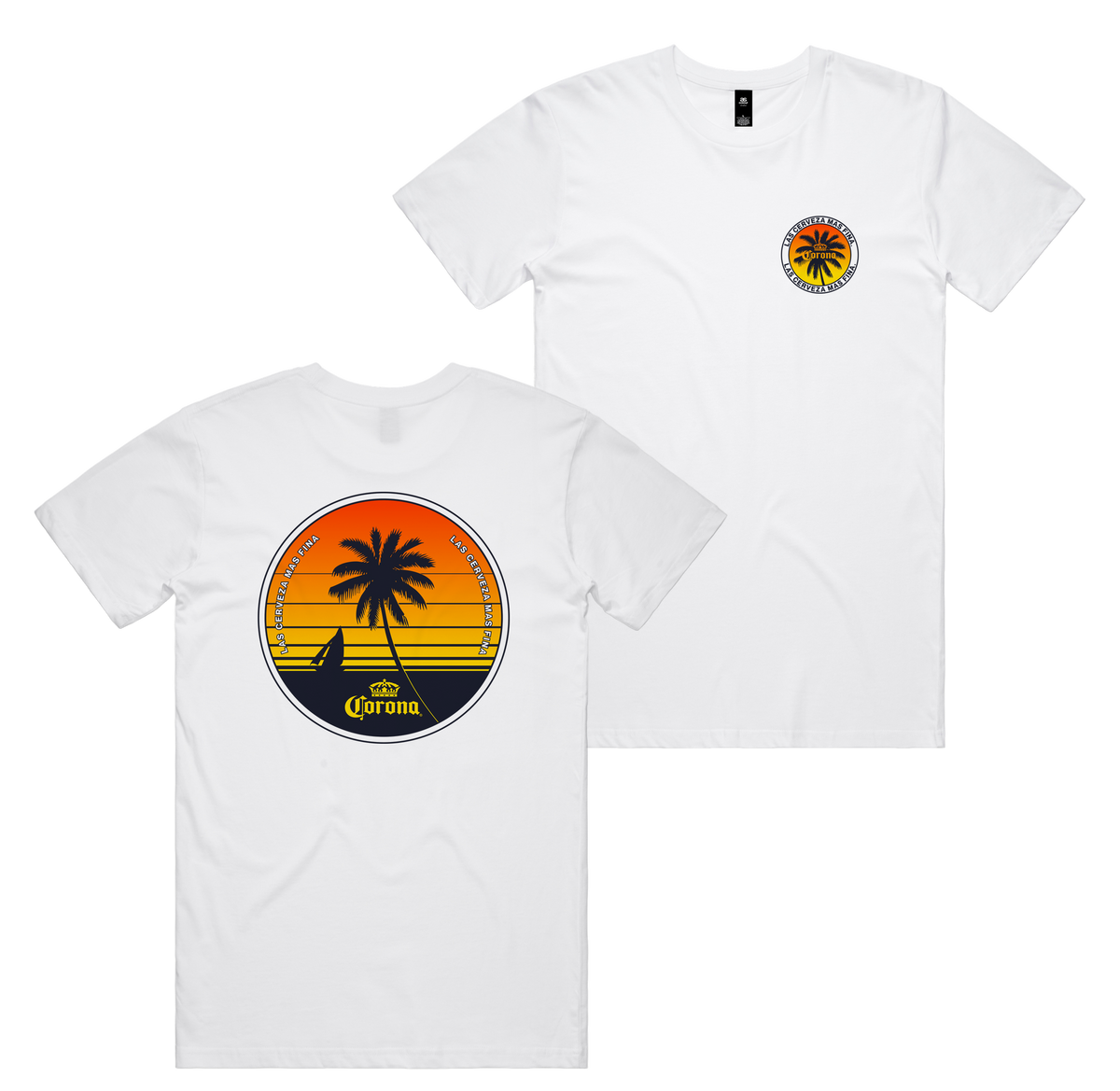 Club Corona Tee — White front & back