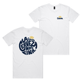 Cerveza Circle Tee — White front & back