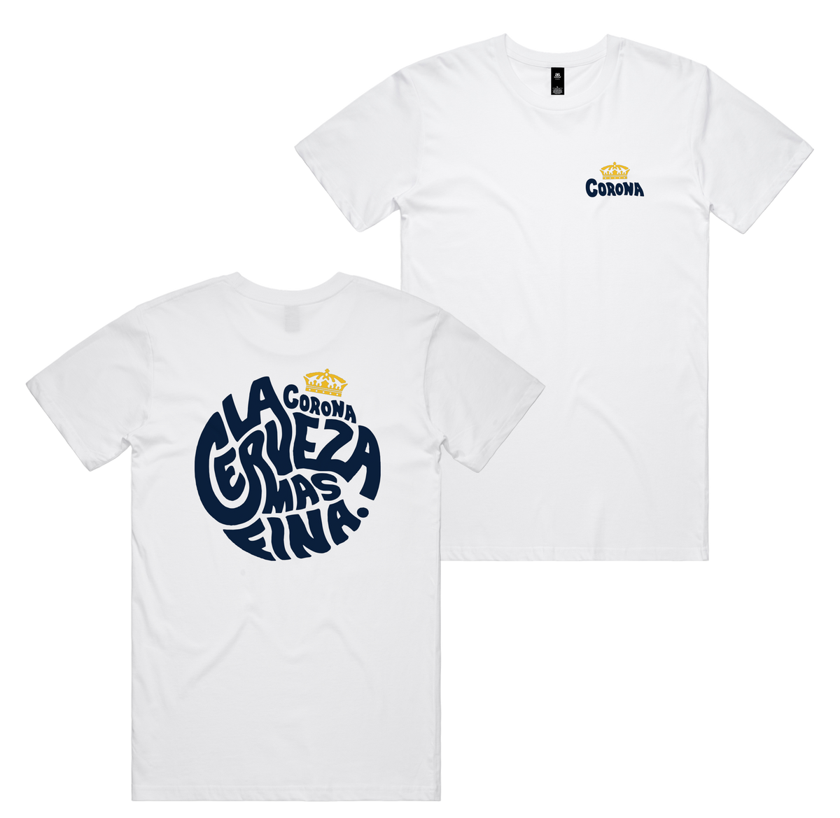 Cerveza Circle Tee — White front & back