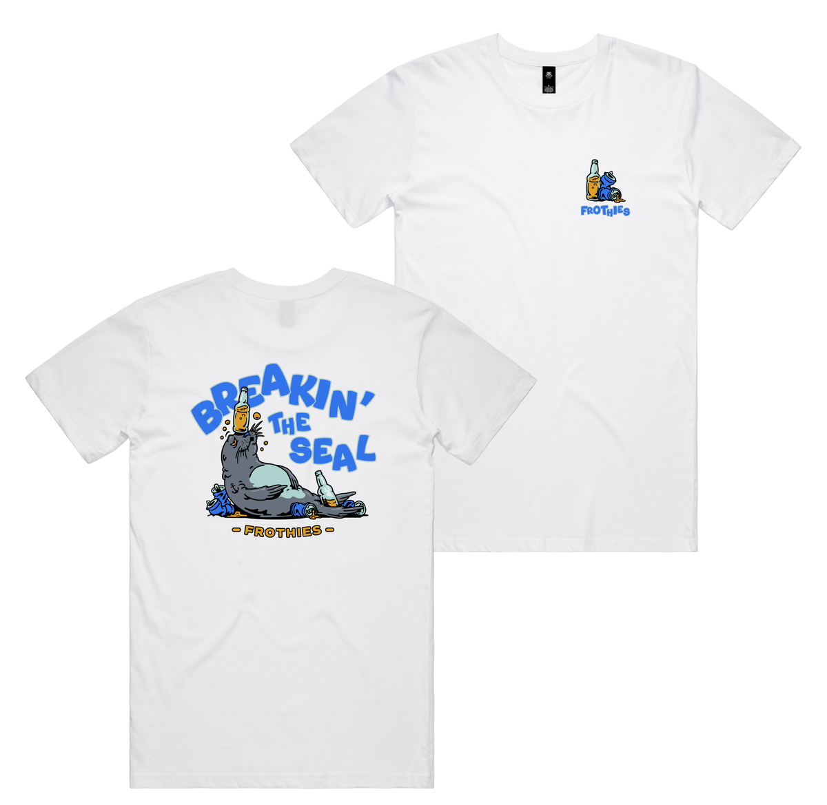 Break The Seal Tee — White front & back