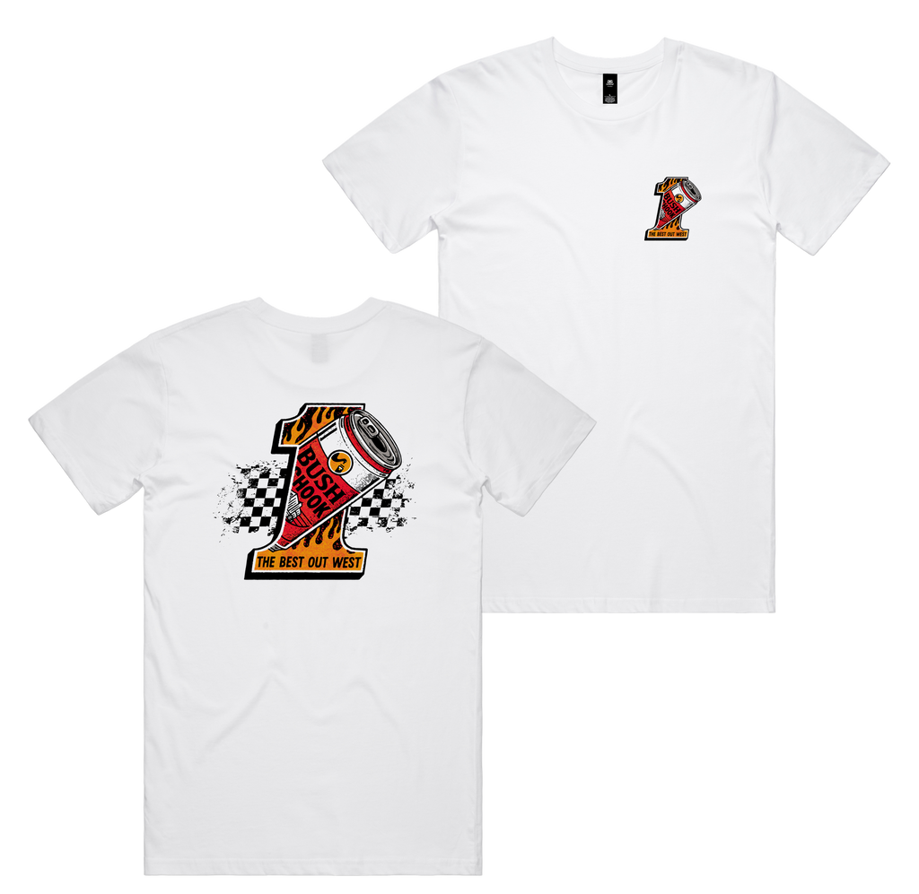 No. 1 Brew Tee — White front & back