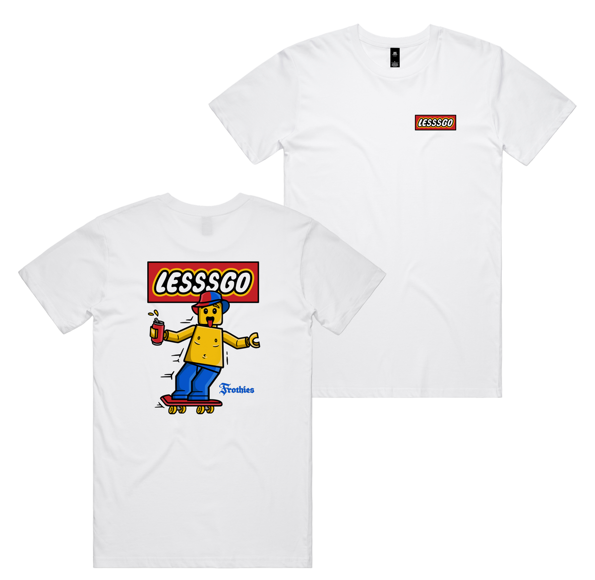 Lesssgo Knights 2026 Tee — White front & back