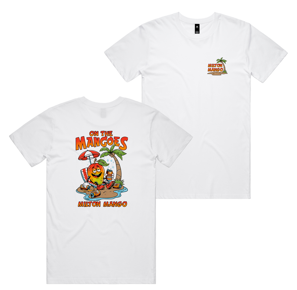 On The Mangoes Tee — White front & back