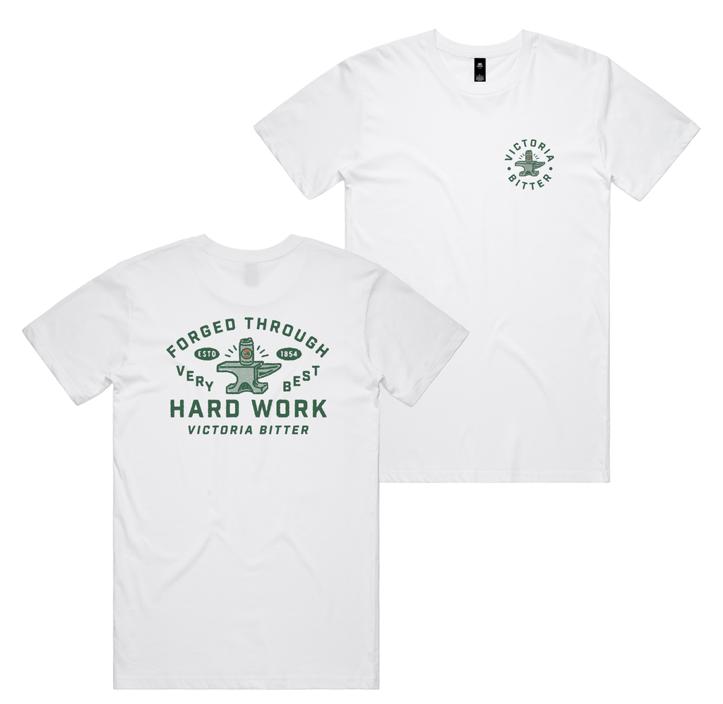Forged Tee — White front & back