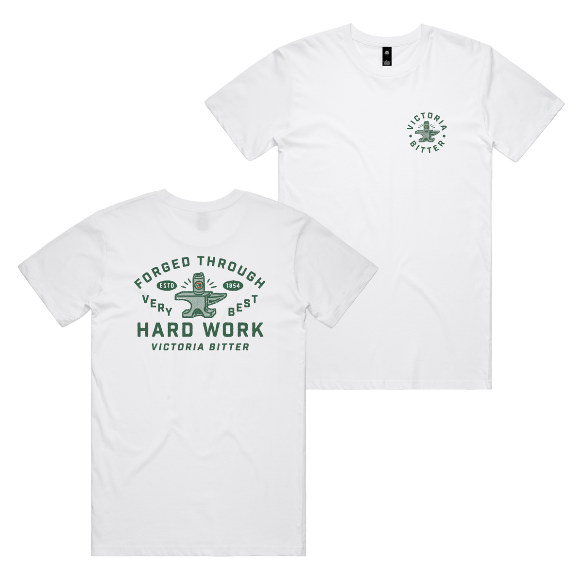 Forged Tee — White front & back