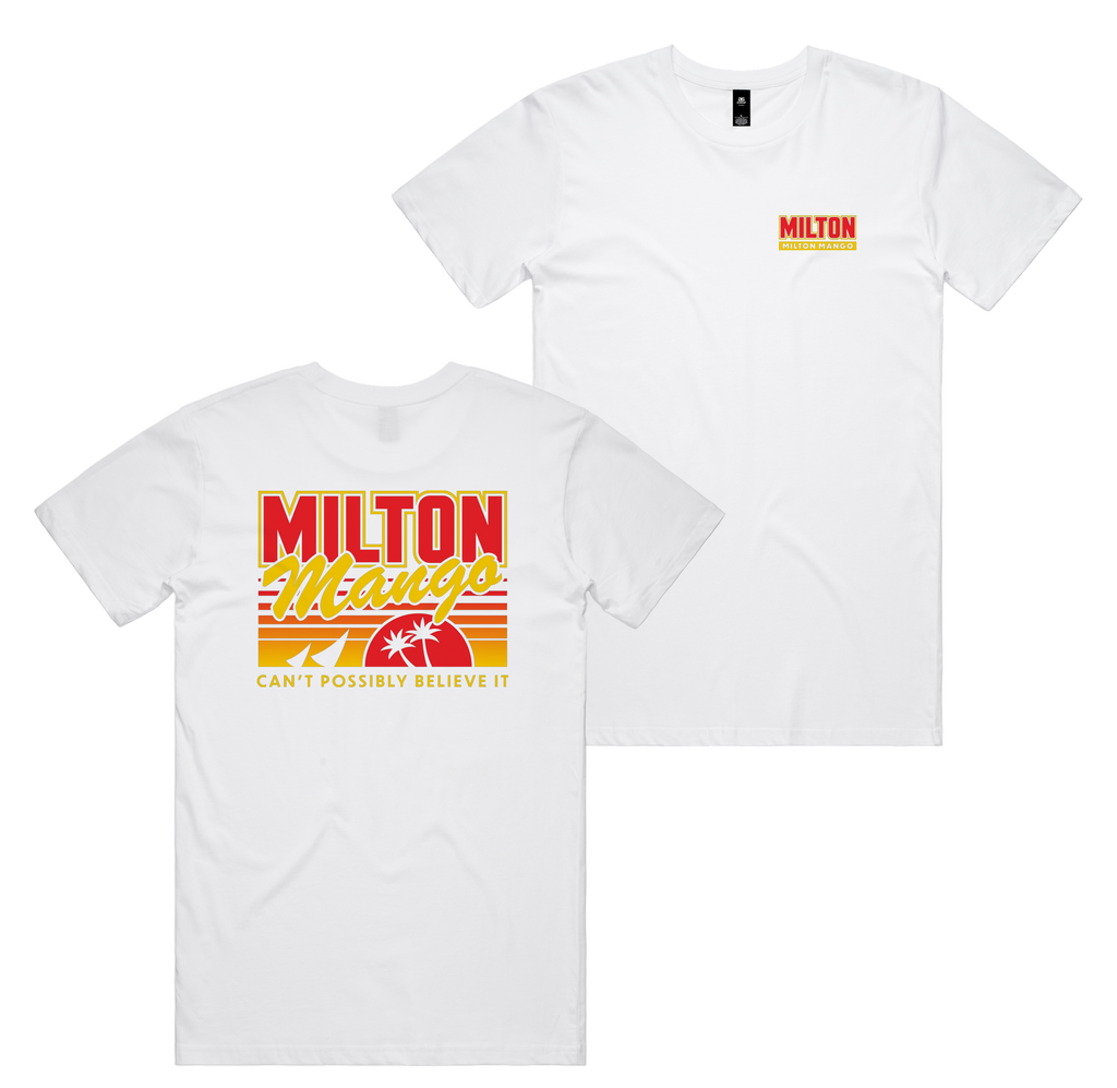 Miami Mango Tee — White front & back