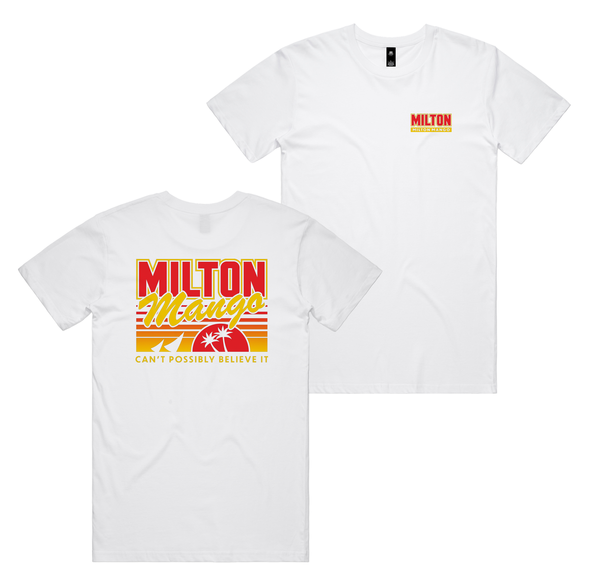Miami Mango Tee — White front & back
