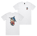 Marlin Hug Tee — White front & back