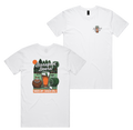 Barefoot Beers Tee — White front & back