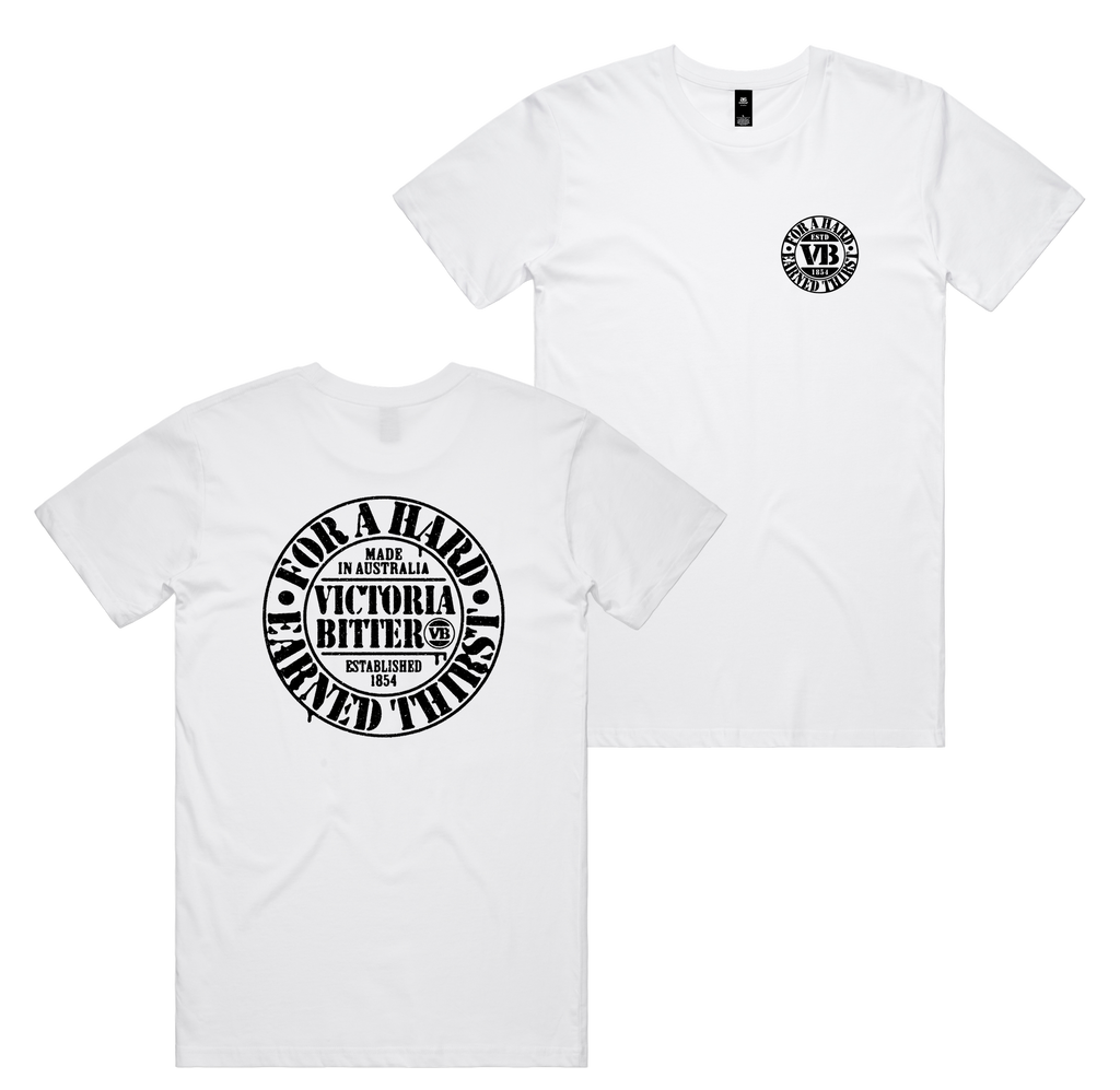 Batched Tee — White front & back