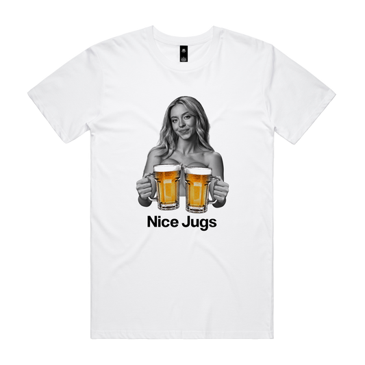 Nice Jugs Tee — White front