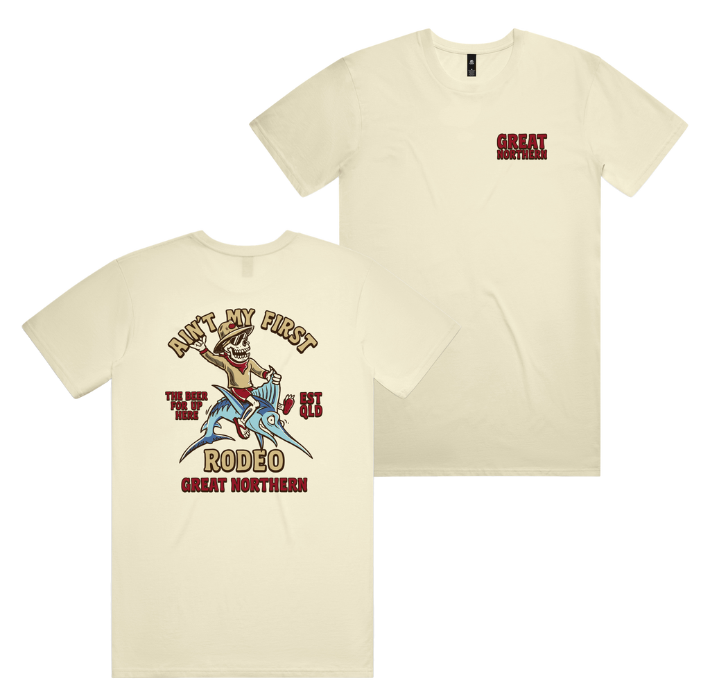 Rodeo Tee — Butter front & back