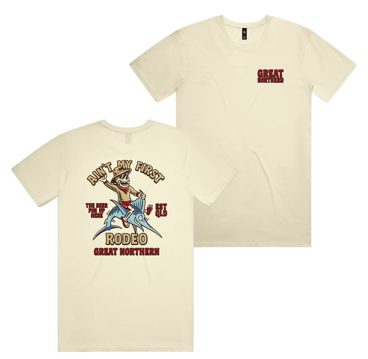 Rodeo Tee — Butter front & back