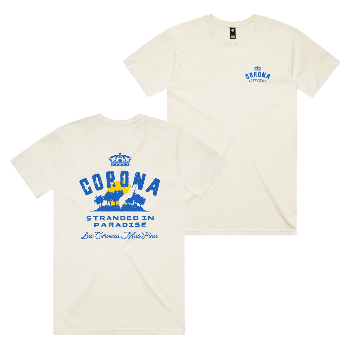 Stranded Tee — Ecru front & back