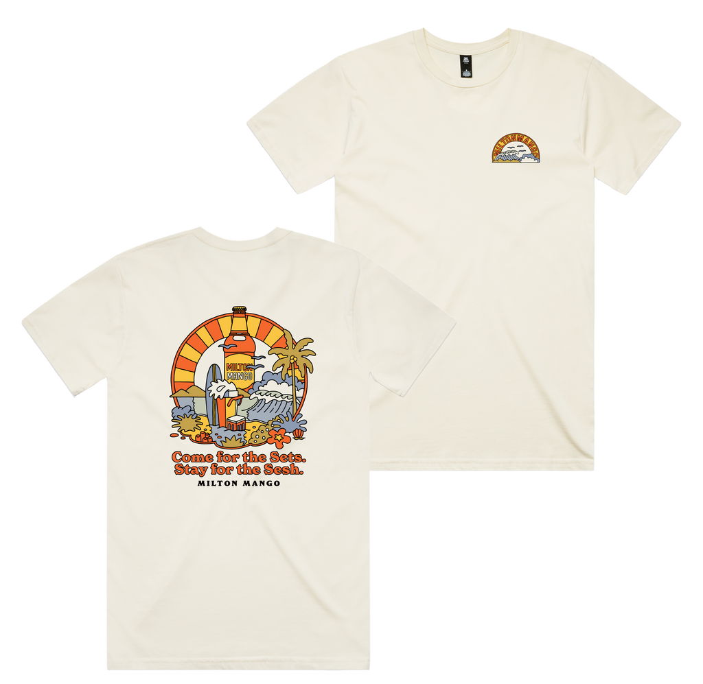 Sets & Seshes Tee — Ecru front & back