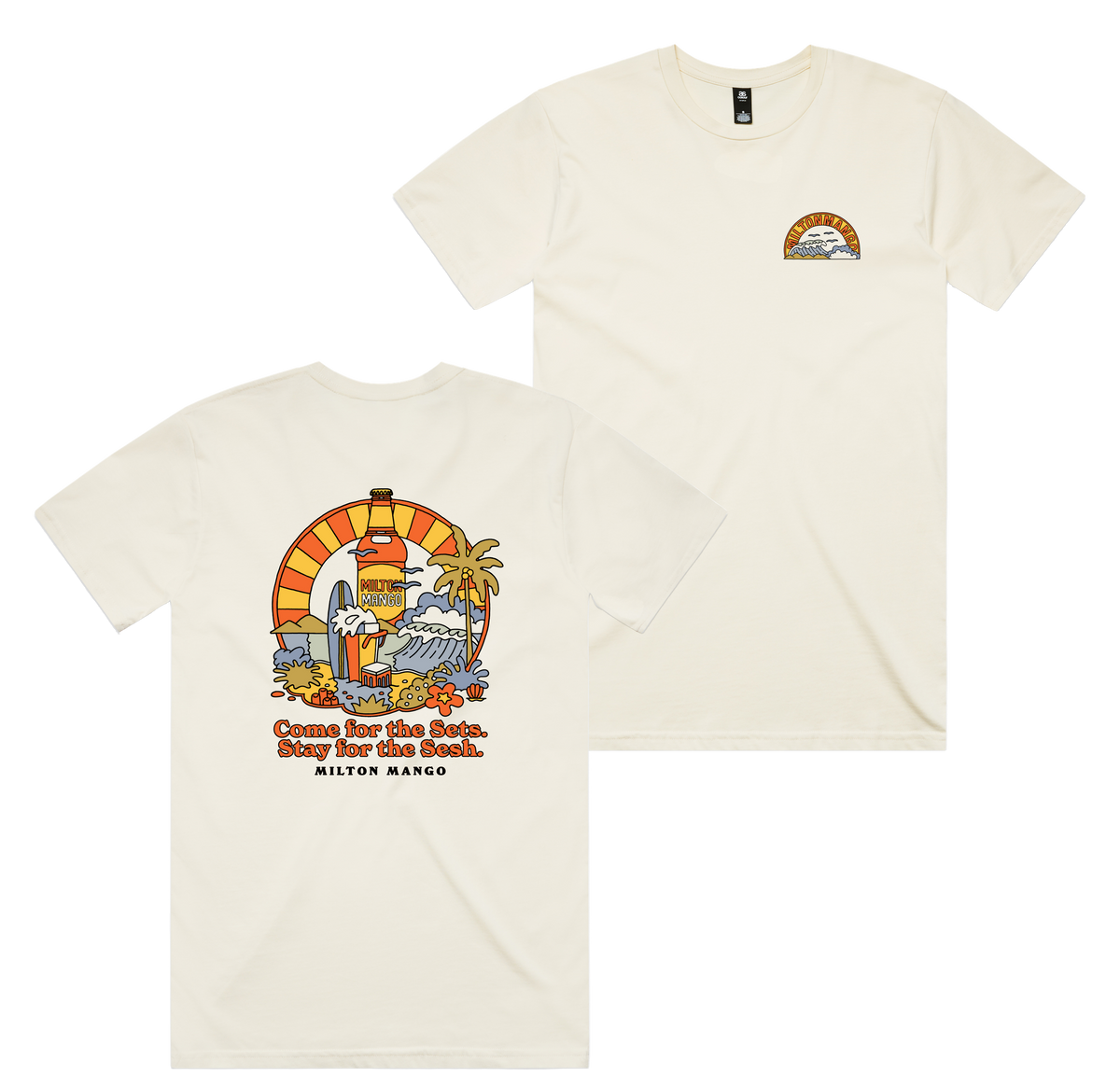Sets & Seshes Tee — Ecru front & back