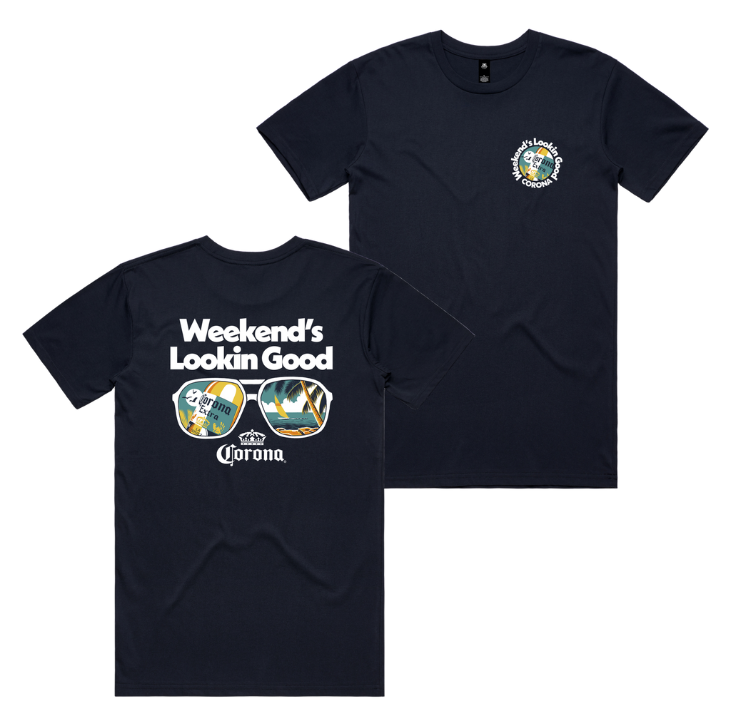 Lookin Good Tee — Navy front & back