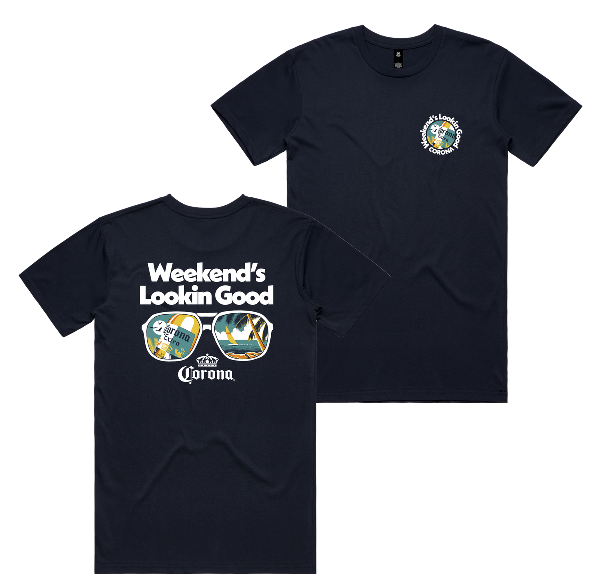 Lookin Good Tee — Navy front & back
