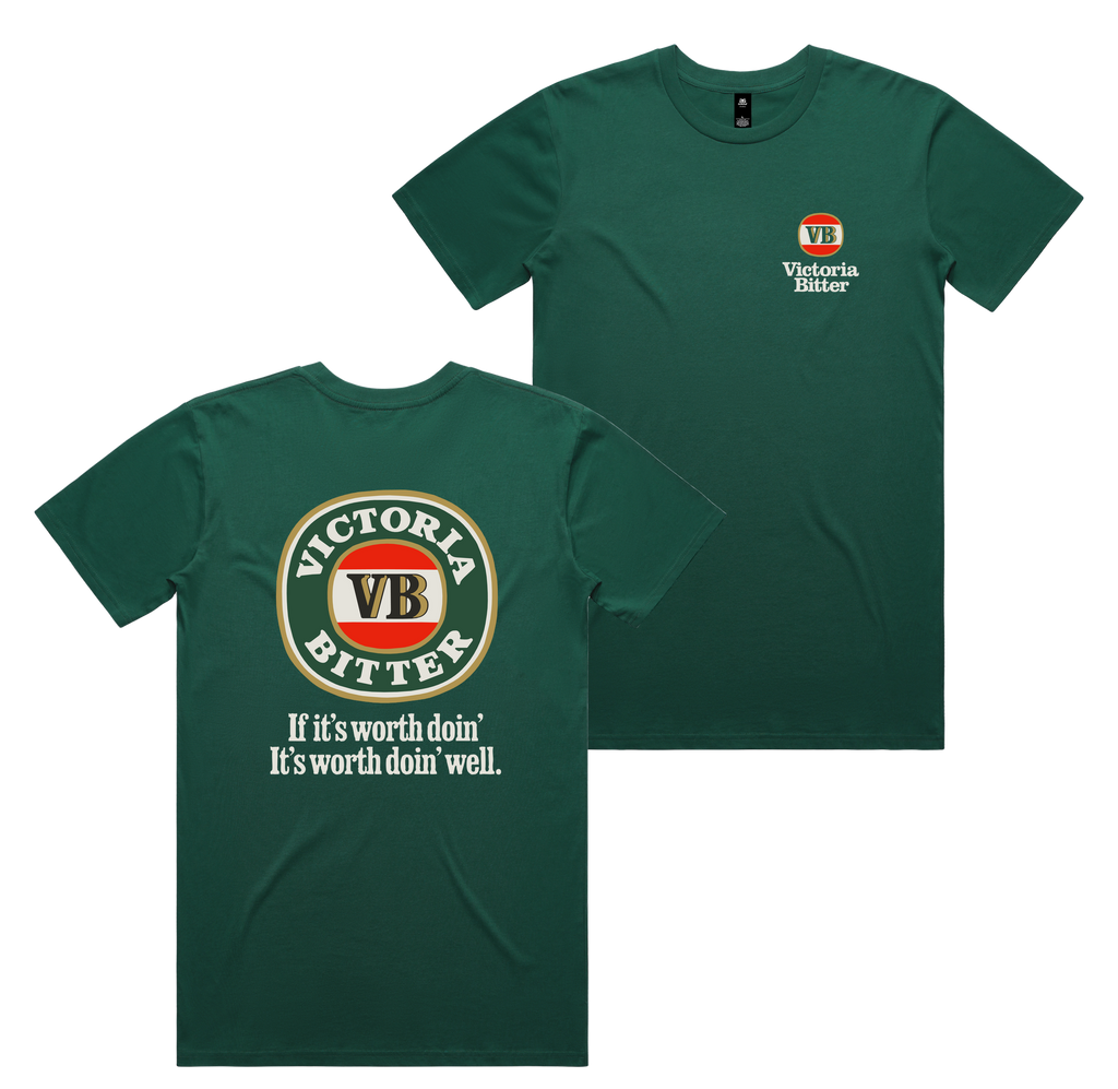 Worth Doin Tee — Jade front & back