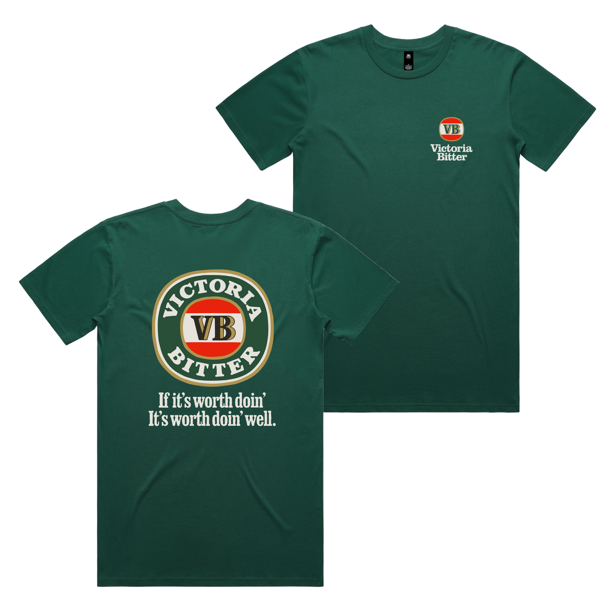 Worth Doin Tee — Jade front & back