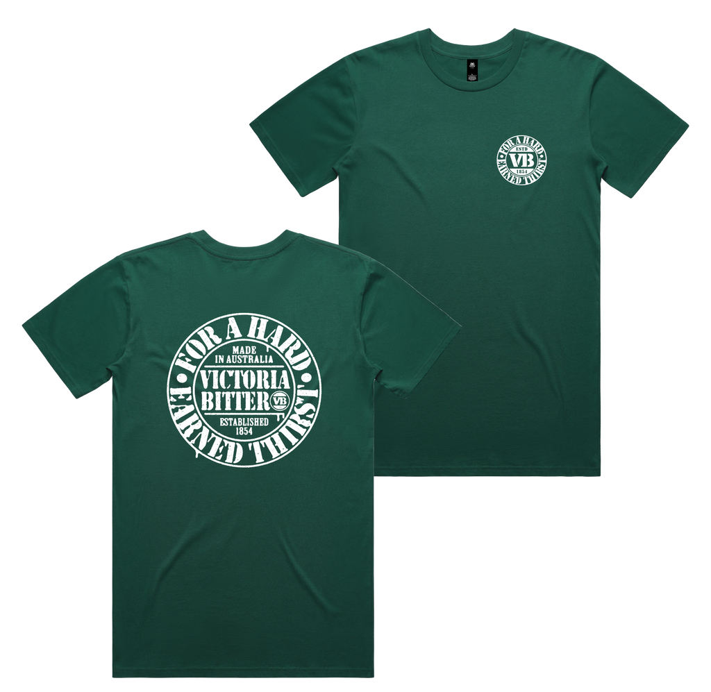 Batched Tee — Jade front & back
