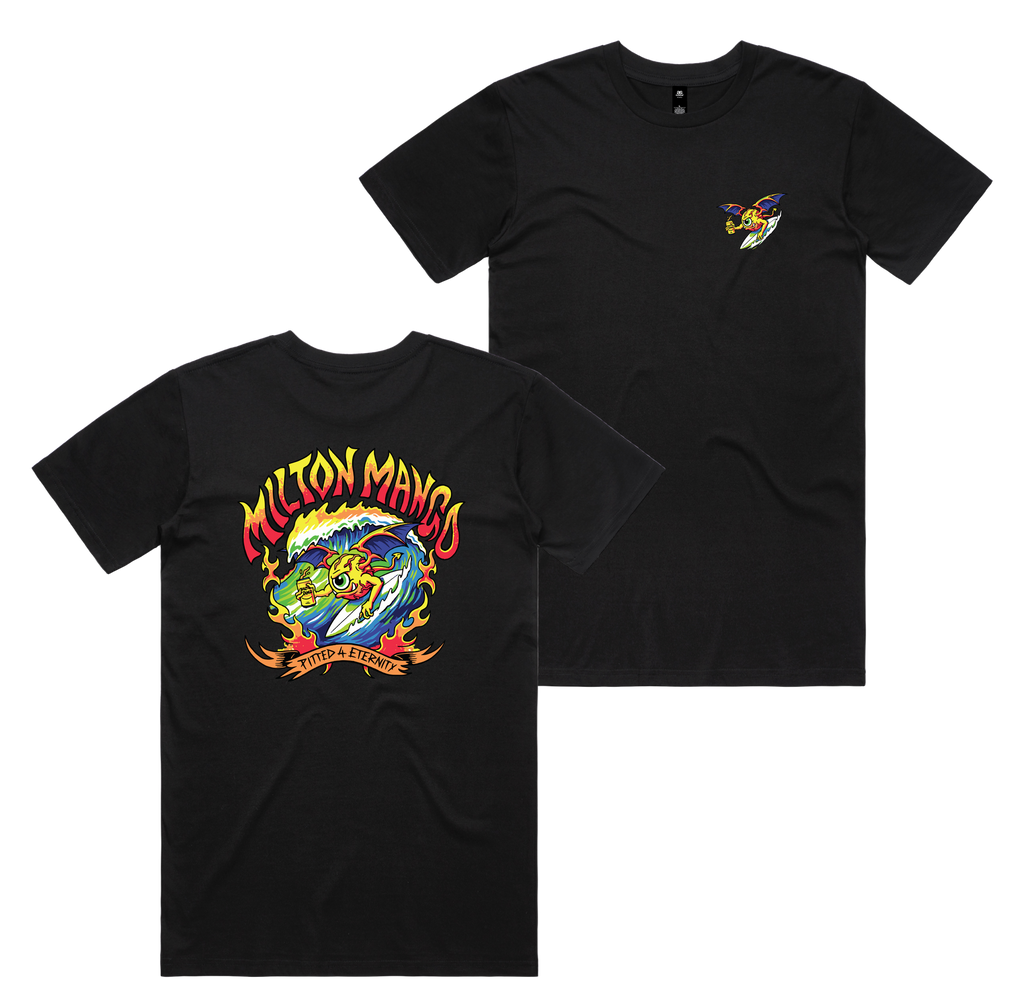 Pitted Tee — Black front & back