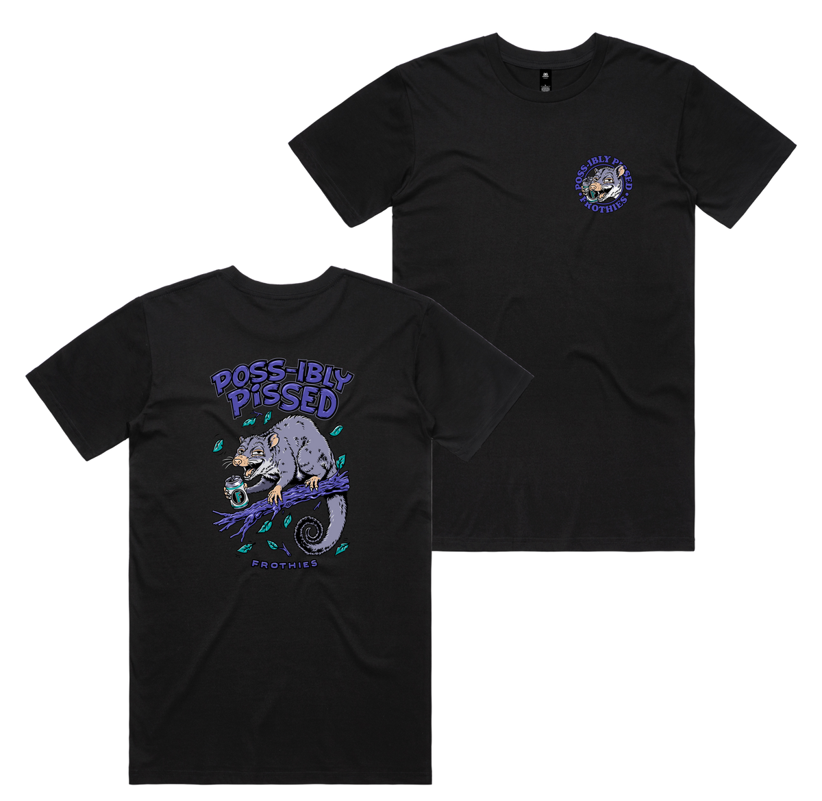 Possibly Pissed Tee — Black front & back