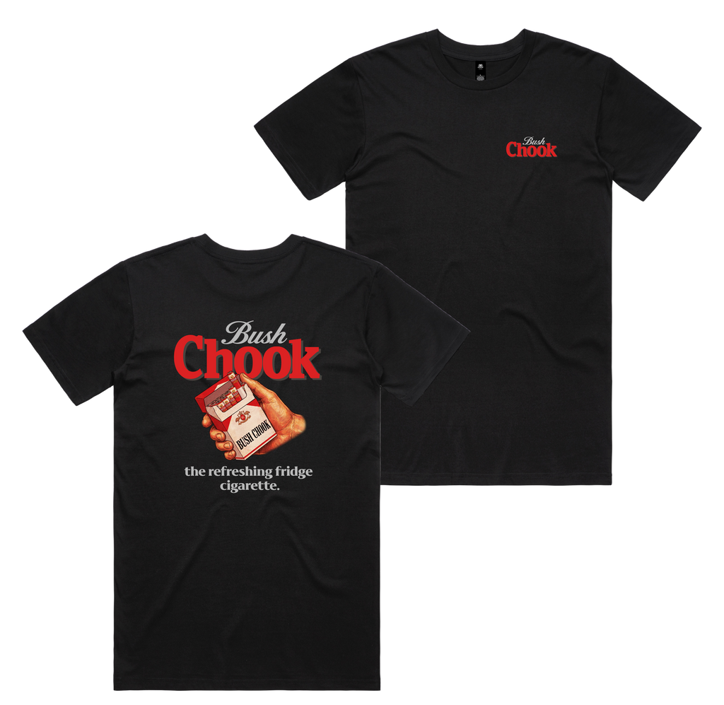 Fridge Ciggie Tee — Black front & back