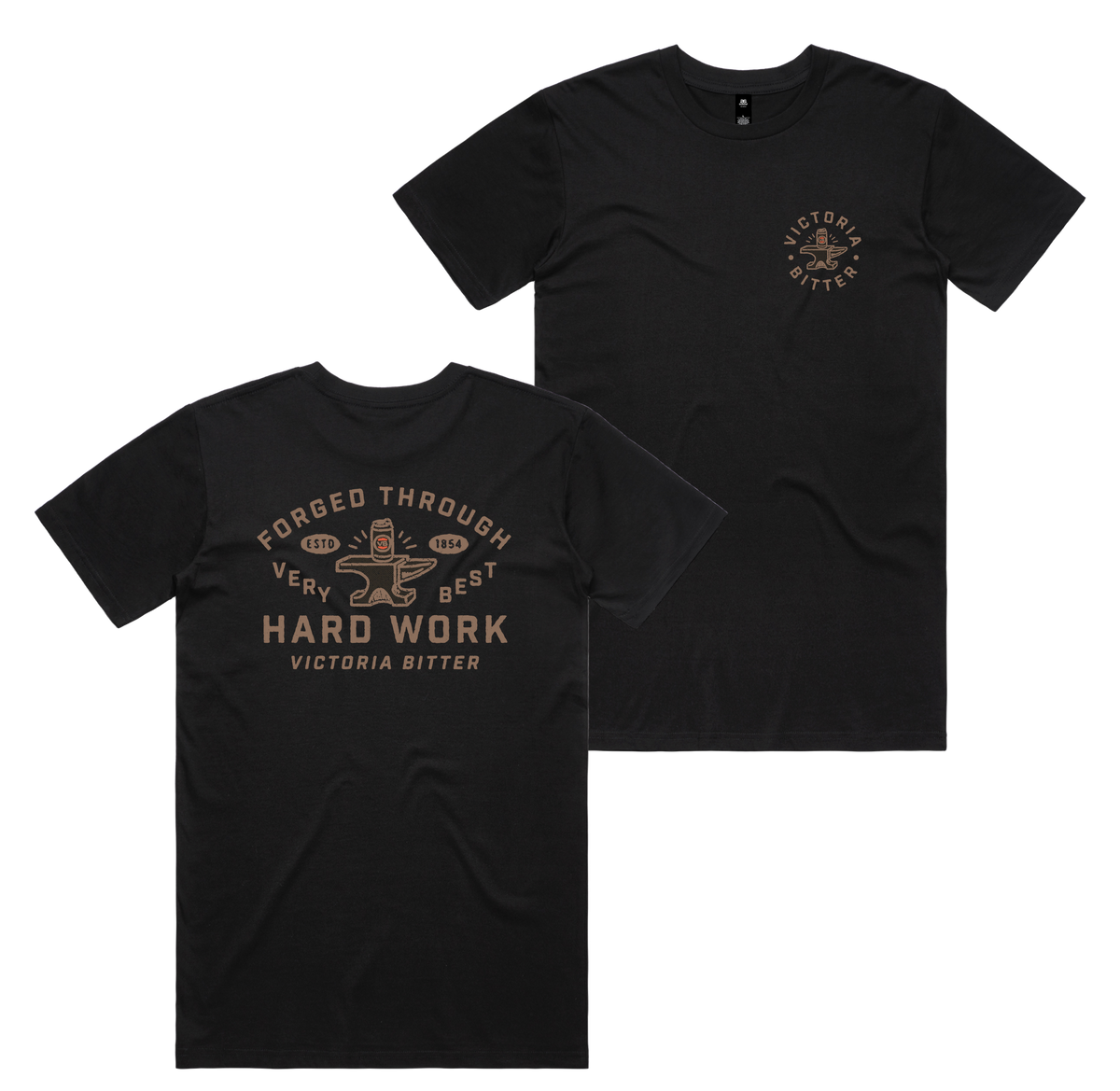 Forged Tee — Black front & back