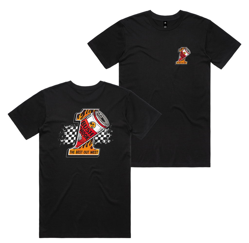 No. 1 Brew Tee — Black front & back