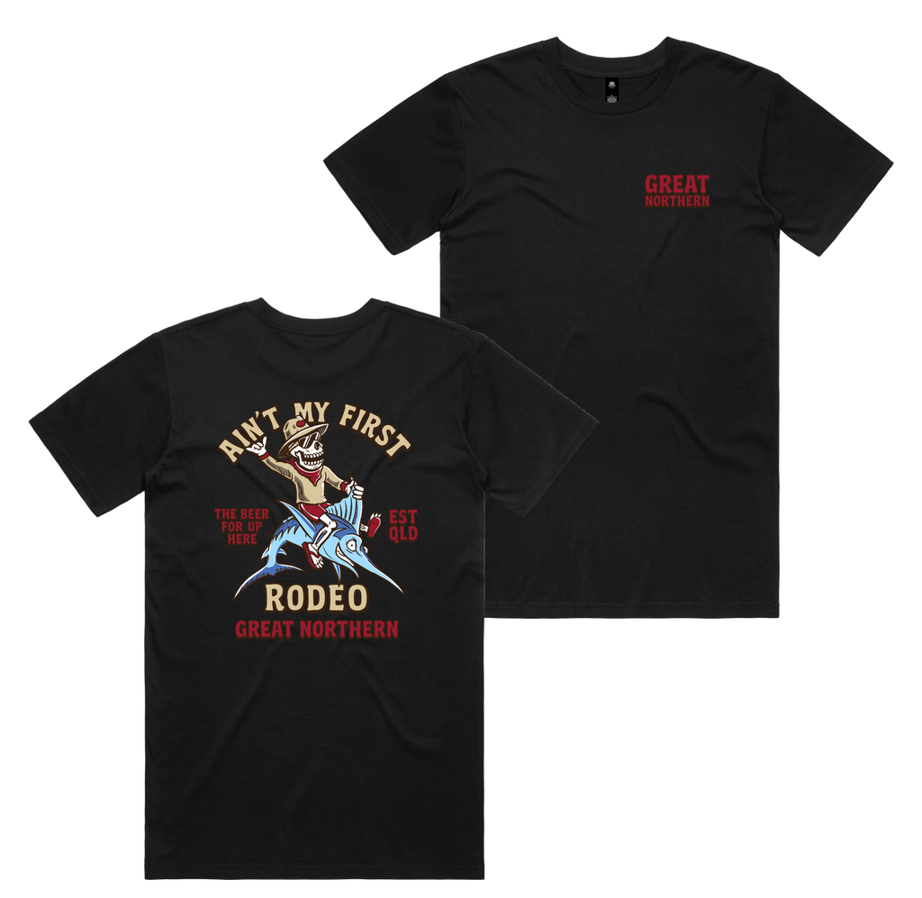 Rodeo Tee — Black front & back