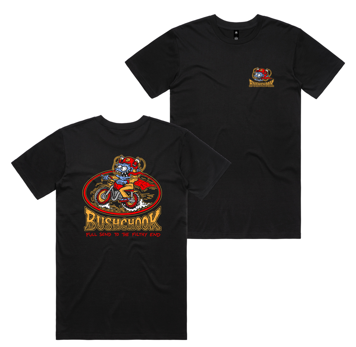 Filthy End Tee — Black front & back