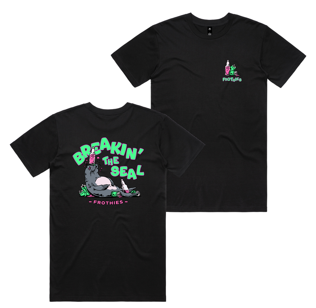 Break The Seal Tee — Black front & back
