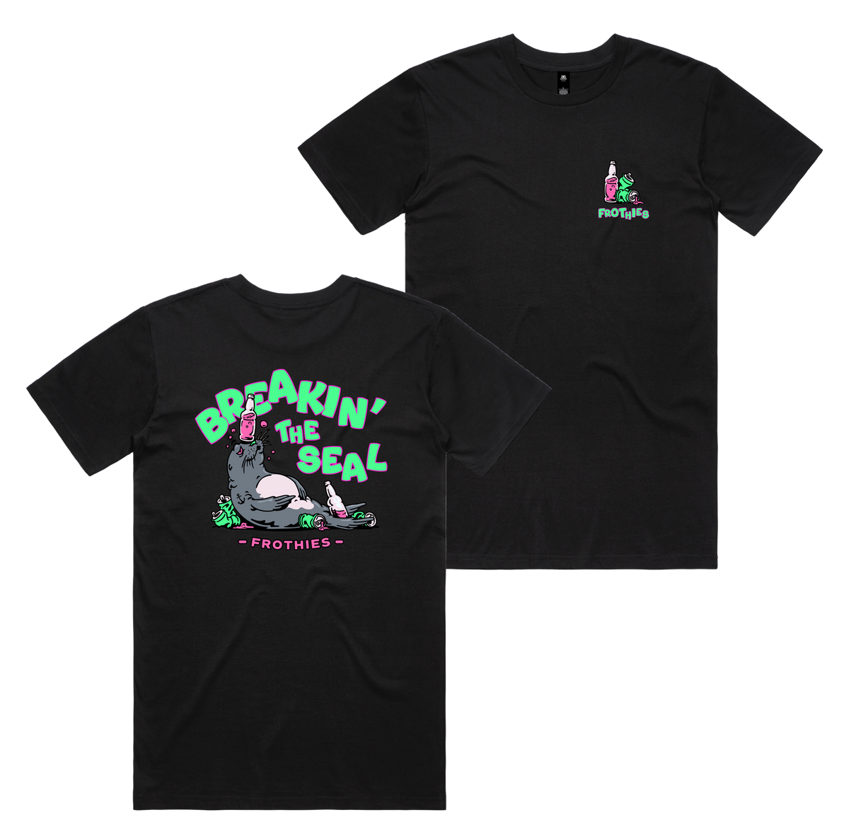 Break The Seal Tee — Black front & back