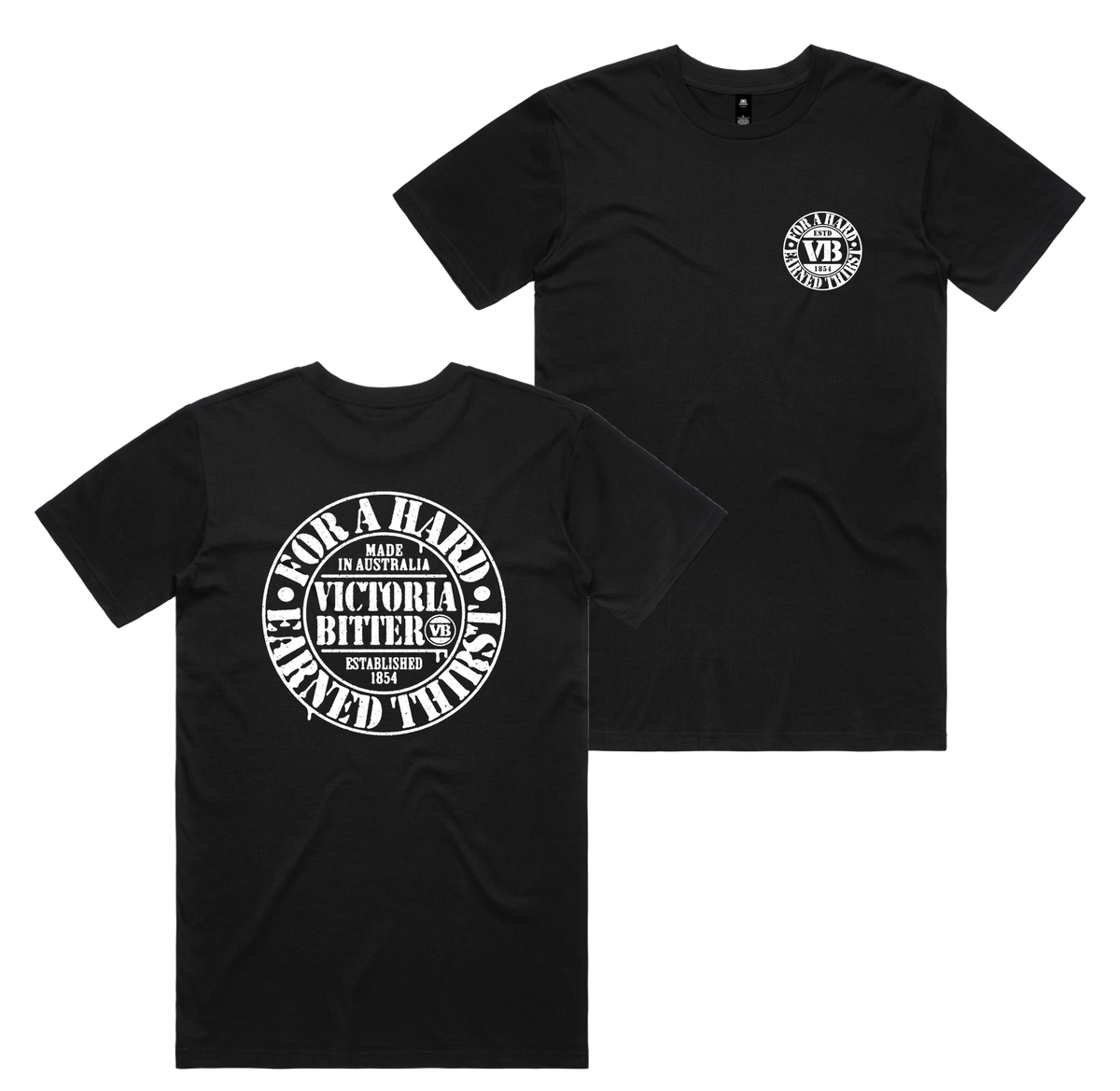 Batched Tee — Black front & back