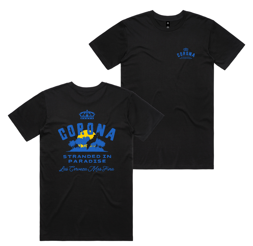 Stranded Tee — Black front & back