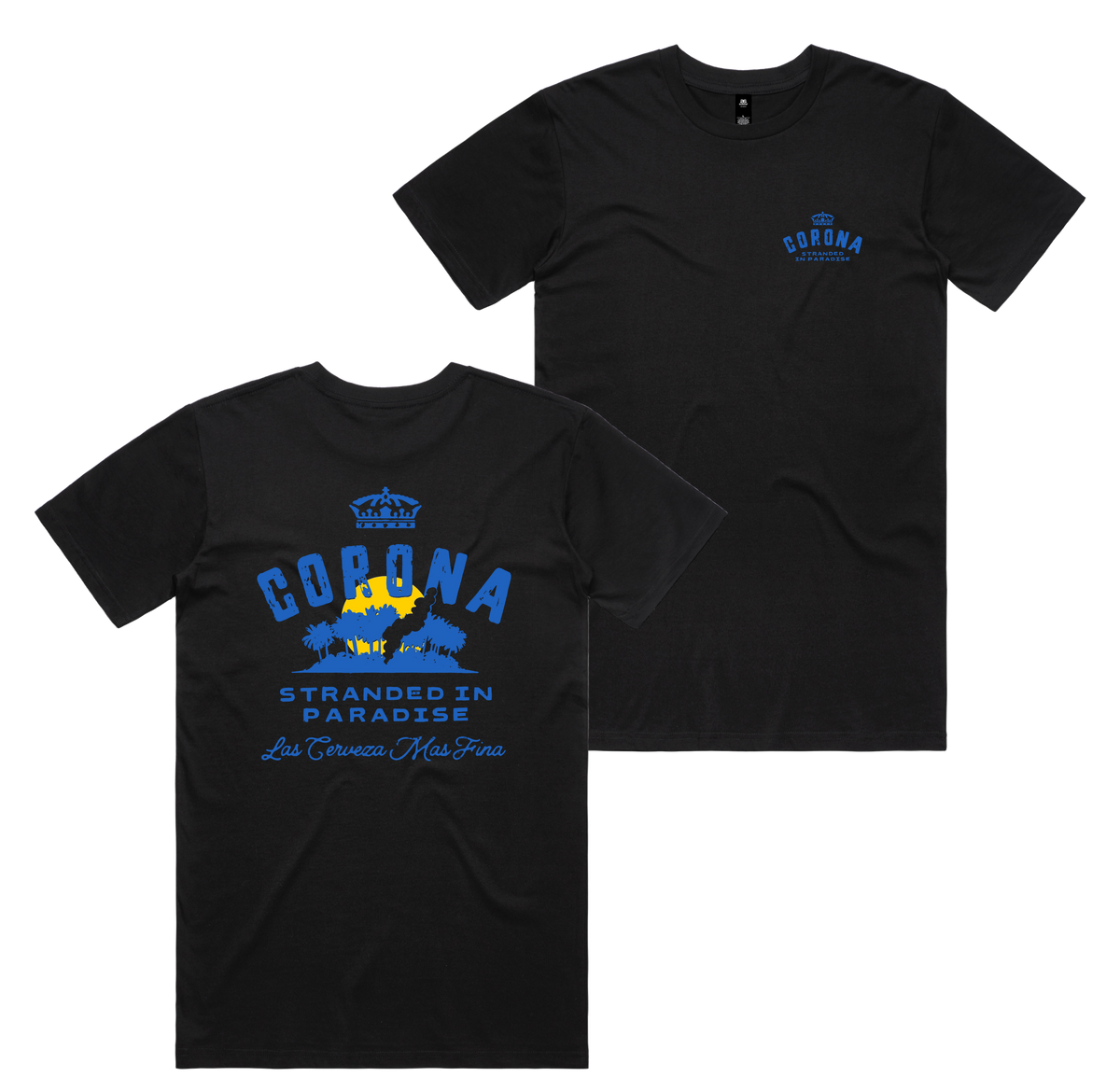 Stranded Tee — Black front & back