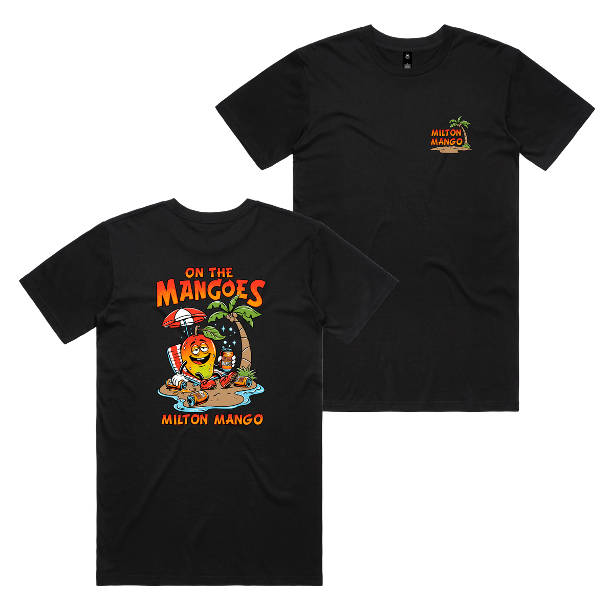 On The Mangoes Tee — Black front & back