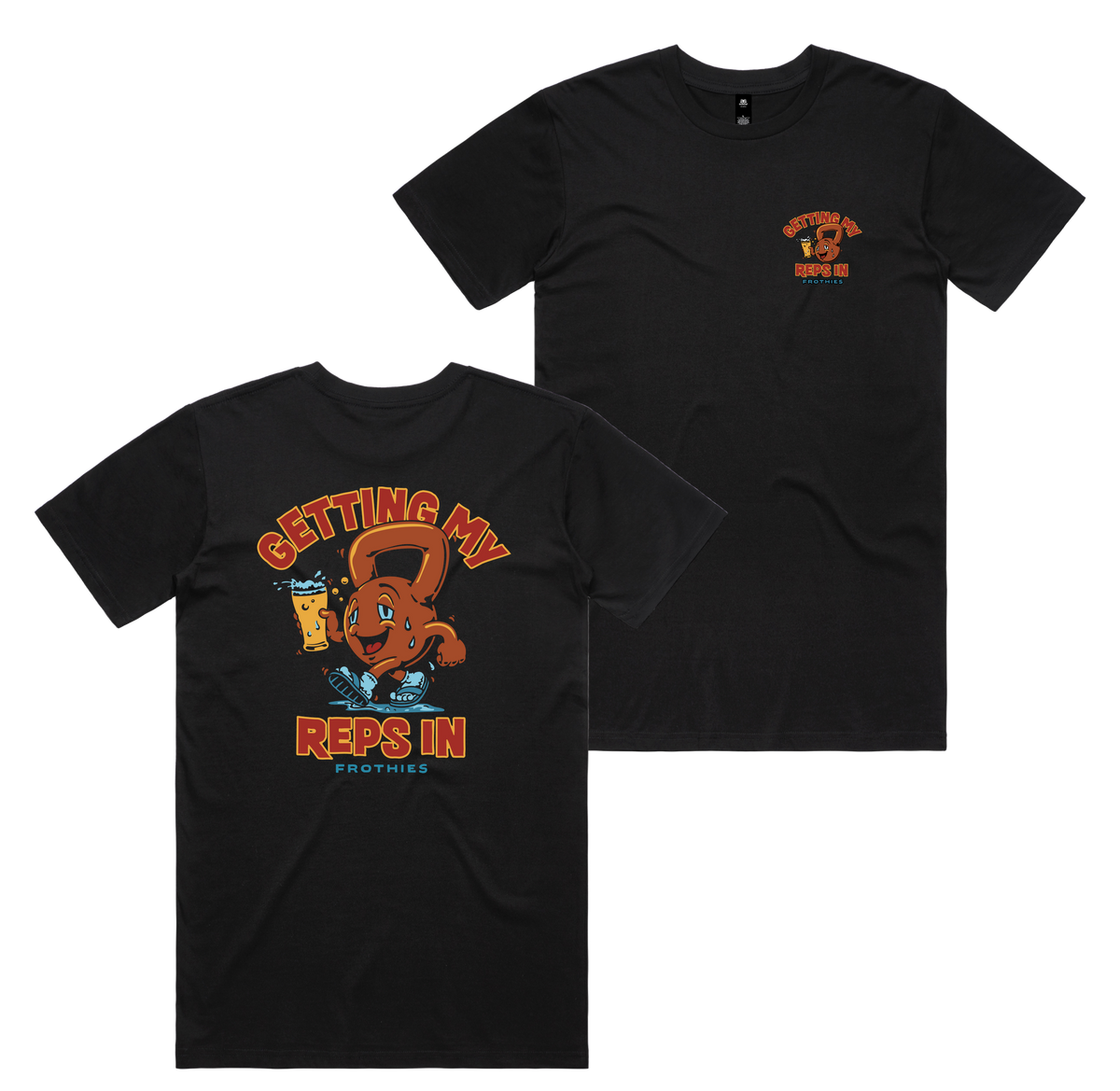 Reps In Tee — Black front & back