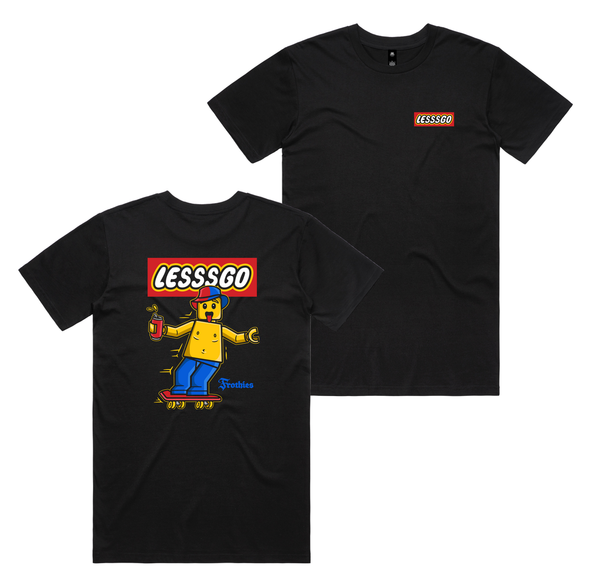Lesssgo Knights 2026 Tee — Black front & back