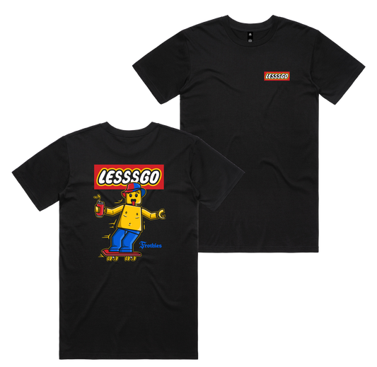 Lesssgo Knights 2026 Tee — Black front & back
